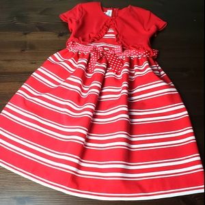 Bonnie Jean Red & white girls dress sz 6x